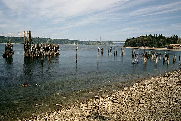 This is a great view of what remains from the old ferry dock fire.
