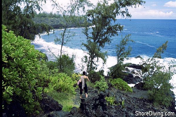 The trail is hard lava, so don't attempt it unless you are sure-footed!