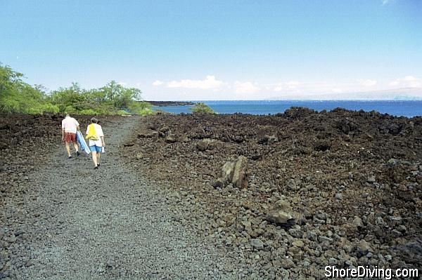 Take a hike 200 yards down this lava trail to the entry.