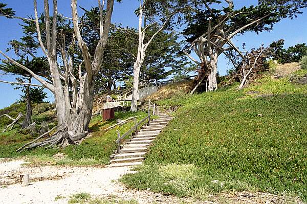 Parking is just at the top of the stairs.