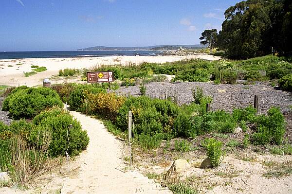 You have about 150 yard to hike to the water's edge.