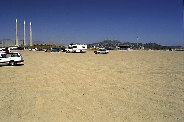 Looking East, you'll find acres and acres of parking.  The restrooms are back to the right, and the entry is back to the left.