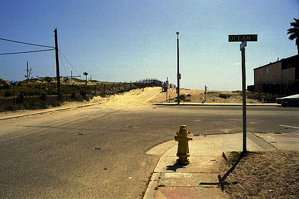 The corner of Ocean Drive and Sawtelle, with the Navy Base to the left.  Enter through the sand road by the fence.