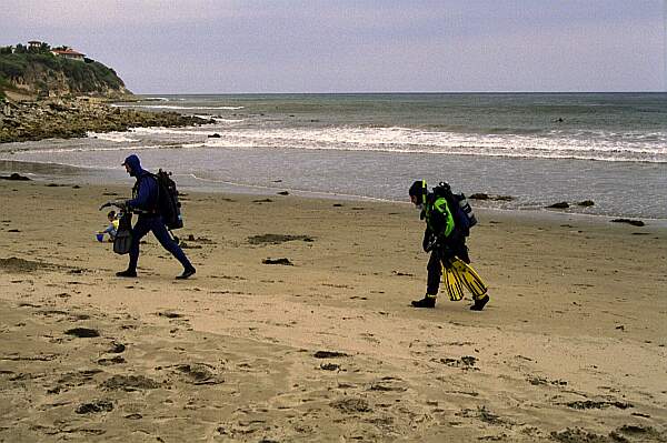 A sandy beach gives an easy entry in the right conditions.