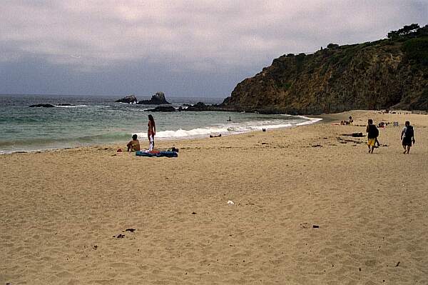 A nice expanse of beach with an exciting point to the right ---