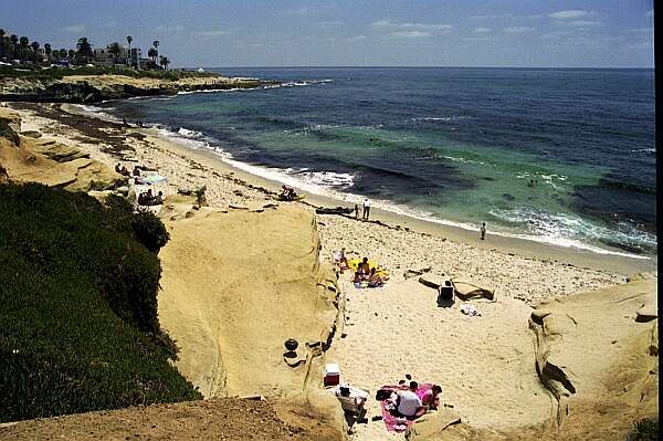 Looking South, you can see the sandy entry.