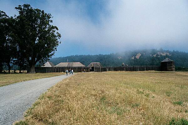 With the Fort in the background, this is the gravel road you'll take down to the beach.