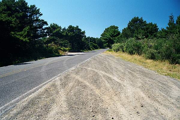 In a short distance, you'll see the dirt turn out on your right and a dirt road up ahead on your left.  Turn left on the dirt road, and you'll be at the dive site