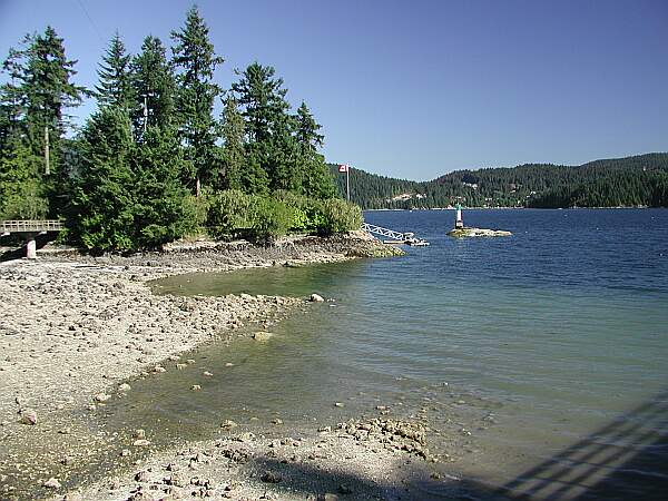 You can tell it drops off rather quickly.  Beware of boat traffic, as this is a small harbor.