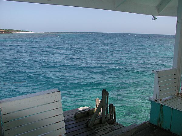 Take a giant stride to get off the dock, and take the ladder to get back up.  Can you hear the blue, warm water calling your name?!