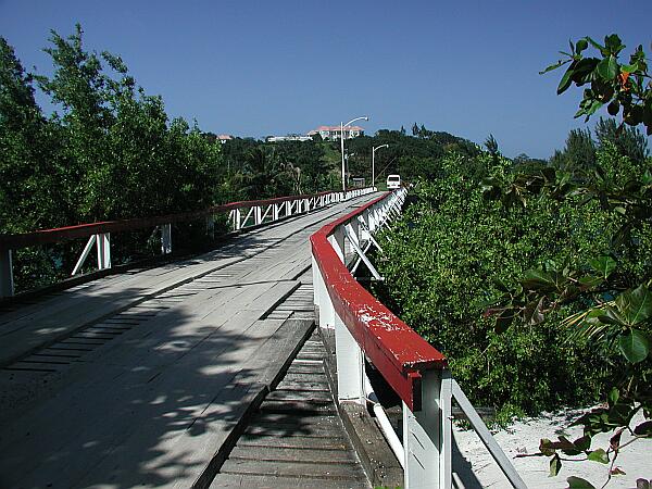 Before taking this short bridge to the island, you will be met by security personnel.  It is best to contact the resort before showing up unannounced!