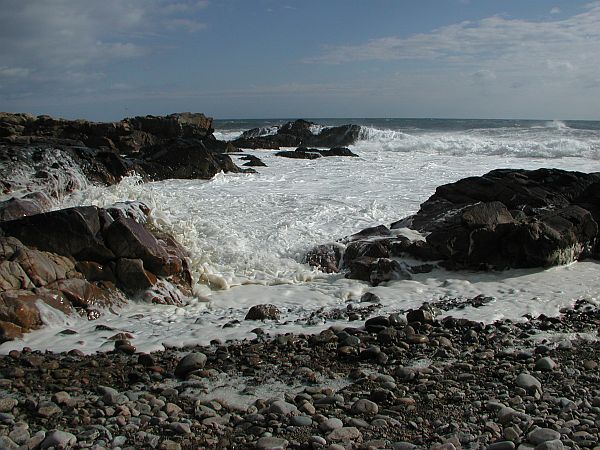 This is dangerous on a bad day, but an easy swim when calm.