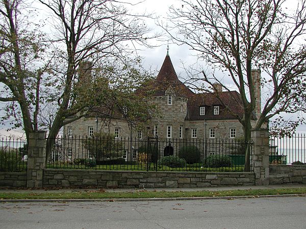 Road side parking is just to left of this magnificent 'Castle'.