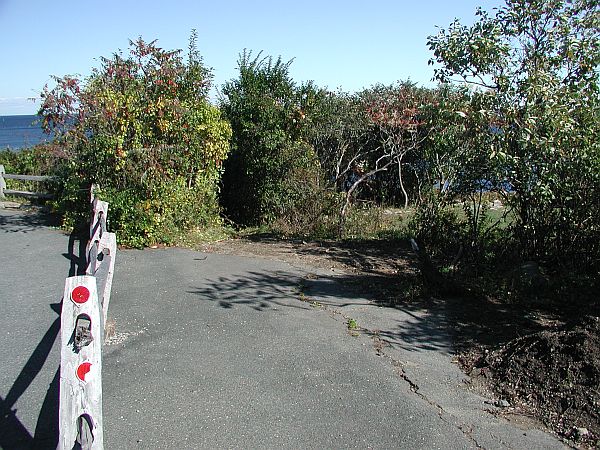 When you get to edge of the pavement, continue down the dirt path just ahead.