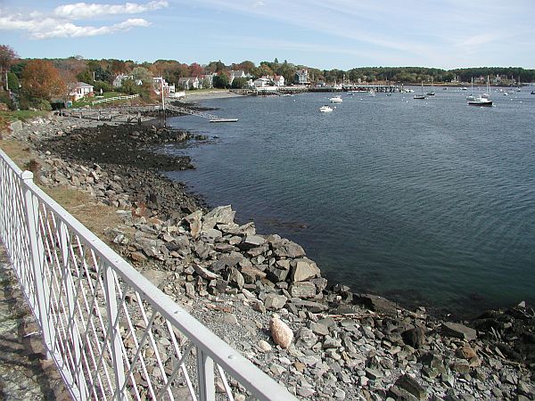 This is looking down from the fort property at the entry.