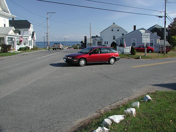 This the corner of S. Main Street and Nubble Rd. looking North.  Bear right here onto Nubble.